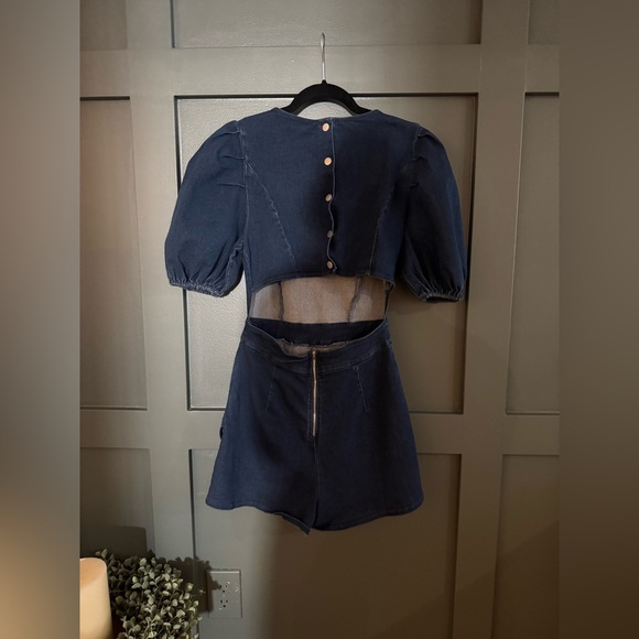 Flying Tomato • SWEET WISH DENIM ROMPER - Picture 5 of 5